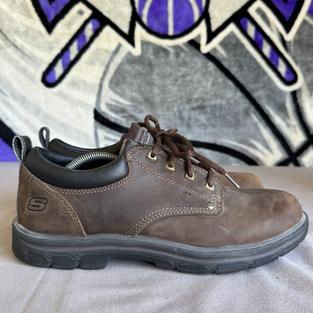 Size 11 - Mens SKECHERS Segment Rilar Leather Oxford SHOES-64260 Relaxed Fit - Picture 2 of 10